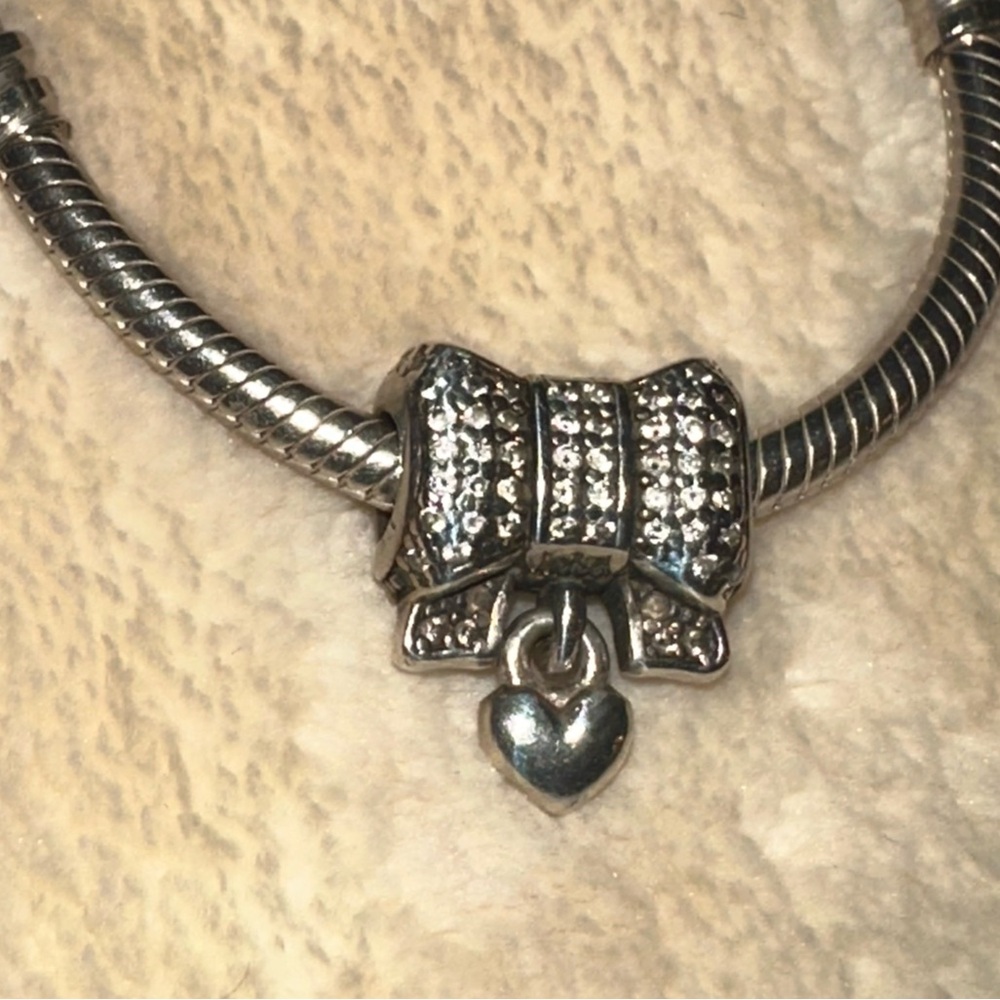 Pandora Heart & Bow Pave Clear Cubic Zirconia ALE 935 Retired #791776CZ